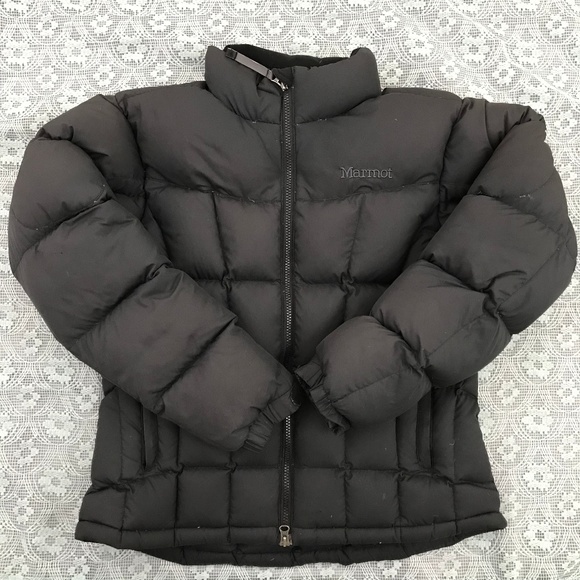 marmot black puffer jacket